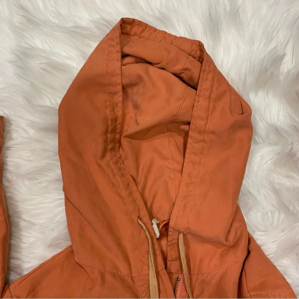 Orange peach zip up cropped hoodie